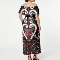 Custom Aotearoa Te Arawa Off Shoulder Maxi Dress Maori Tribal Pattern LT05 - Polynesian Pride