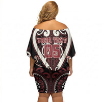Custom Aotearoa Te Arawa Off Shoulder Short Dress Maori Tribal Pattern LT05 - Polynesian Pride