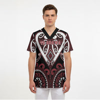 Custom Aotearoa Te Arawa Scrub Top Maori Tribal Pattern