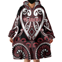 Custom Aotearoa Te Arawa Wearable Blanket Hoodie Maori Tribal Pattern