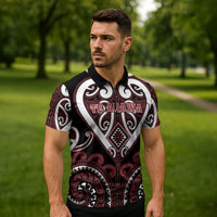 Custom Aotearoa Te Arawa Zipper Polo Shirt Maori Tribal Pattern LT05 - Polynesian Pride