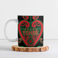 Custom Aotearoa Ngai Tuhoe Ceramic Mug Maori Tribal Pattern