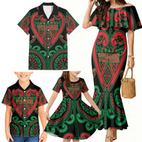 Custom Aotearoa Ngai Tuhoe Family Matching Mermaid Dress and Hawaiian Shirt Maori Tribal Pattern LT05 - Polynesian Pride