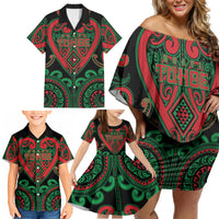 Custom Aotearoa Ngai Tuhoe Family Matching Off Shoulder Short Dress and Hawaiian Shirt Maori Tribal Pattern LT05 - Polynesian Pride