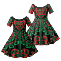 Custom Aotearoa Ngai Tuhoe Family Matching Tank Maxi Dress and Hawaiian Shirt Maori Tribal Pattern LT05 Daughter's Dress Black - Polynesian Pride