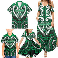 Custom Aotearoa Ngati Maniapoto Family Matching Summer Maxi Dress and Hawaiian Shirt Maori Tribal Pattern