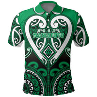 Custom Aotearoa Ngati Maniapoto Polo Shirt Maori Tribal Pattern LT05 Green - Polynesian Pride