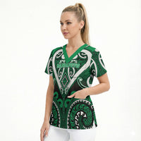 Custom Aotearoa Ngati Maniapoto Scrub Top Maori Tribal Pattern
