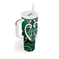 Custom Aotearoa Ngati Maniapoto Tumbler With Handle Maori Tribal Pattern