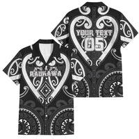 Custom Aotearoa Ngati Raukawa Family Matching Mermaid Dress and Hawaiian Shirt Maori Tribal Pattern LT05 Dad's Shirt - Short Sleeve Black - Polynesian Pride