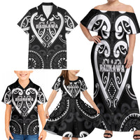 Custom Aotearoa Ngati Raukawa Family Matching Off Shoulder Maxi Dress and Hawaiian Shirt Maori Tribal Pattern LT05 - Polynesian Pride