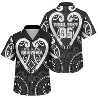 Custom Aotearoa Ngati Raukawa Family Matching Summer Maxi Dress and Hawaiian Shirt Maori Tribal Pattern LT05 Son's Shirt Black - Polynesian Pride