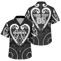 Custom Aotearoa Ngati Raukawa Family Matching Tank Maxi Dress and Hawaiian Shirt Maori Tribal Pattern LT05 Son's Shirt Black - Polynesian Pride