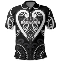 Custom Aotearoa Ngati Raukawa Polo Shirt Maori Tribal Pattern LT05 Black - Polynesian Pride