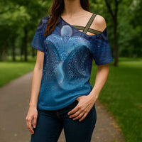 Polynesia Manta Ray Cross Shoulder Shirt Let's The Sea Set You Free - Polynesian Pride