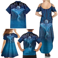 Polynesia Manta Ray Family Matching Summer Maxi Dress and Hawaiian Shirt Let's The Sea Set You Free LT05 - Polynesian Pride