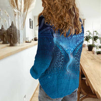 Polynesia Manta Ray Women Casual Shirt Let's The Sea Set You Free - Polynesian Pride