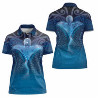 Polynesia Manta Ray Women Polo Shirt Let's The Sea Set You Free LT05 - Polynesian Pride
