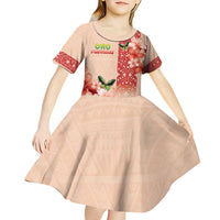 Papua New Guinea Oro Province Kid Short Sleeve Dress Oro Birdwing Butterfly