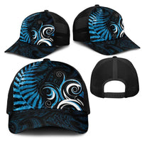 New Zealand Sea Week Mesh Trucker Cap Maori Wave Pattern Ocean Blue - Polynesian Pride