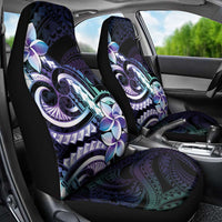 Polynesian Art Tattoo Car Seat Cover Plumeria Flowers Turquoise Gradient LT05 - Polynesian Pride
