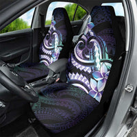 Polynesian Art Tattoo Car Seat Cover Plumeria Flowers Turquoise Gradient LT05 - Polynesian Pride