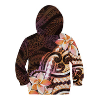 Polynesian Art Tattoo Kid Hoodie Plumeria Flowers Peach Gradient LT05 - Polynesian Pride
