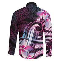 Polynesian Art Tattoo Family Matching Tank Maxi Dress and Hawaiian Shirt Plumeria Flowers Pink Gradient LT05 - Polynesian Pride