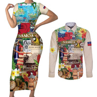 Samoa Culture Couples Matching Short Sleeve Bodycon Dress and Long Sleeve Button Shirt Embracing The Spirit