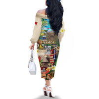 Samoa Culture Family Matching Off The Shoulder Long Sleeve Dress and Hawaiian Shirt Embracing The Spirit LT05 - Polynesian Pride