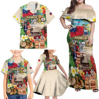 Samoa Culture Family Matching Off Shoulder Maxi Dress and Hawaiian Shirt Embracing The Spirit LT05 - Polynesian Pride