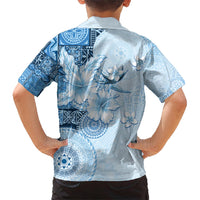 Hawaii Tapa Pattern With Blue Hibiscus Hawaiian Shirt
