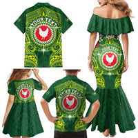 Personalized American Samoa Manua Cession Day Family Matching Mermaid Dress and Hawaiian Shirt Up Up The Moa