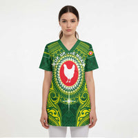 Personalized American Samoa Manua Cession Day Scrub Top Up Up The Moa - Polynesian Pride
