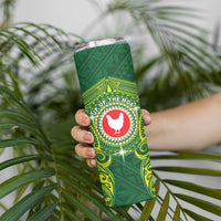 Personalized American Samoa Manua Cession Day Skinny Tumbler Up Up The Moa