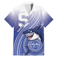 Personalized Samoana High School Family Matching Mermaid Dress and Hawaiian Shirt Polynesian Tribal Shark LT05 Dad's Shirt - Short Sleeve Blue - Polynesian Pride