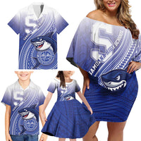 Personalized Samoana High School Family Matching Off Shoulder Short Dress and Hawaiian Shirt Polynesian Tribal Shark LT05 - Polynesian Pride