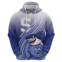 Personalized Samoana High School Zip Hoodie Polynesian Tribal Shark