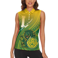 Personalized Leone High School Women Sleeveless Polo Shirt Leone Lion