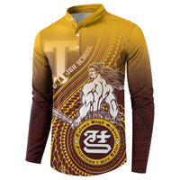 Personalized Tafuna High School Button Sweatshirt Polynesian Warrior
