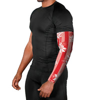 Hawaii Kakau Tribal Arm Sleeves With Red Tiare