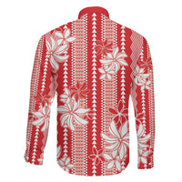 Hawaii Kakau Tribal Family Matching Mermaid Dress and Hawaiian Shirt With Red Tiare LT05 - Polynesian Pride