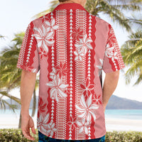 Hawaii Kakau Tribal Hawaiian Shirt With Red Tiare LT05 - Polynesian Pride