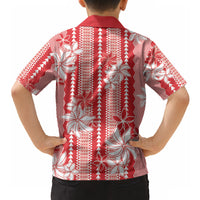 Hawaii Kakau Tribal Hawaiian Shirt With Red Tiare LT05 - Polynesian Pride