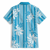Hawaii Kakau Tribal Hawaiian Shirt With Blue Tiare LT05 - Polynesian Pride