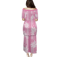 Hawaii Kakau Tribal Family Matching Puletasi and Hawaiian Shirt With Pink Tiare LT05 - Polynesian Pride