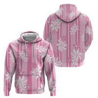 Hawaii Kakau Tribal Hoodie With Pink Tiare