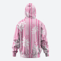 Hawaii Kakau Tribal Hoodie With Pink Tiare