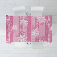 Hawaii Kakau Tribal Tablecloth With Pink Tiare
