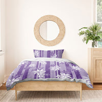 Hawaii Kakau Tribal Bedding Set With Purple Tiare